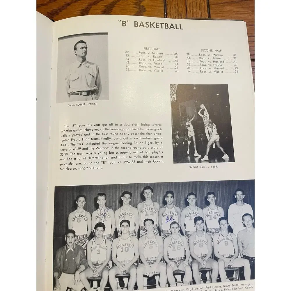 1953 Theodore Roosevelt High School Fresno CA Yearbook Nautilus Signed vintage